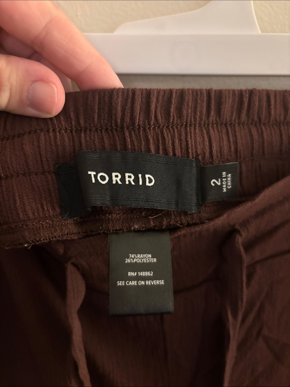 torrid Brown Drawstring Wide-Leg Lightweight Pants - Picture 2 of 2